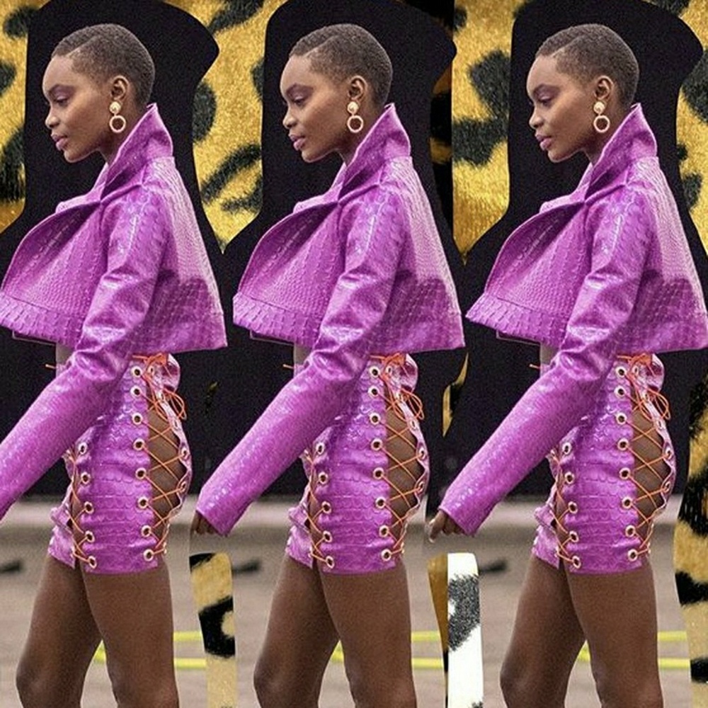 Fuchsia corsett skirt set